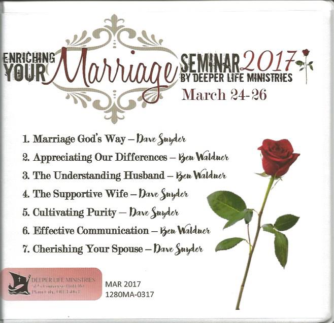 MARRIAGE ENRICHMENT SEMINAR 2017 7 CD album - Click Image to Close